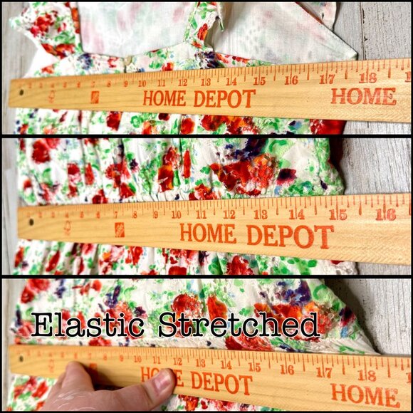 Blue Rain Red Floral Eyelet Embroidered Flower Fields Cotton Sundress Size M - Picture 11 of 12